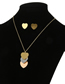 Fashion Gold Color Stainless Steel Peach Heart Necklace And Earrings Set