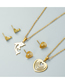 Fashion Fish Titanium Steel Fish-shaped Love Stud Earrings And Necklace Set