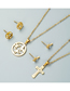 Fashion Cross Titanium Steel Cross Butterfly Necklace And Earring Set