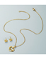 Fashion Suit Titanium Steel Letter Love Cross Necklace And Earrings Set