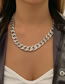 Fashion Silver Color Alloy Full Diamond Chain Necklace