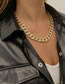 Fashion Gold Color Alloy Full Diamond Chain Necklace