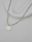 Fashion Silver Color Stainless Steel Round Brand Multi-layer Necklace