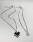 Fashion Silver Color Titanium Steel Pixel Love Double Necklace