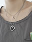 Fashion Silver Color Titanium Steel Pixel Love Double Necklace