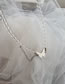 Fashion Transparent Titanium Steel Butterfly Round Bead Chain Necklace