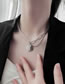 Fashion Silver Color Titanium Steel Letter Square Brand Round Bead Chain Stitching Necklace