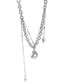 Fashion Silver Color Titanium Steel Diamond Love Heart Chain Necklace