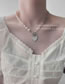Fashion Silver Color Titanium Steel Love Pearl Ot Buckle Stitching Necklace