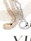 Fashion Gold Color+silver Color Metal Full Diamond Claw Chain Necklace Set