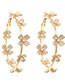 Fashion Gold Color Metal Diamond Flower Bracelet Set