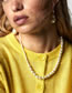 Fashion Color Geometric Pearl Fancy Diamonds And Crushed Stone Double Necklace