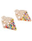 Fashion Gold Color Alloy Color Diamond Ice Cream Stud Earrings