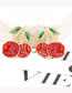 Fashion Red Alloy Color Diamond Cherry Stud Earrings