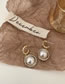 Fashion Gold Color Metal Pearl Earrings