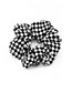 Fashion Small Grid Fabric Checkerboard Pleated Hair Tie