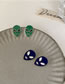 Fashion Blue Metal Geometric Alien Earrings