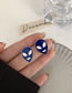 Fashion Blue Metal Geometric Alien Earrings