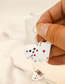 Fashion E Section Alloy Print Poker Earrings