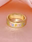 Fashion gold Copper Drip Oil Letter Ring
