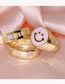 Fashion Yellow smiley ring Copper Drip Oil Smiley Ring
