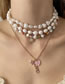 Fashion White Love Pearl Beaded Necklace