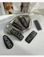 Fashion Cube Resin Leather Square Hairpin With Diamond Letters