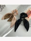 Fashion Black Color Matching Floral Streamer Bow Hair Tie