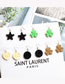 Fashion Black Five-pointed Star Resin Geometric Clover Round Star Love Earrings