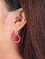 Fashion White Copper Drop Oil Inlaid Zirconium Circle Ear Ring