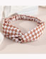Fashion Texture Leopard Checkered Cross Elastic Headband