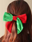 Fashion Red Green Fabric Hit Color Bow Hairpin