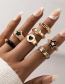 Fashion 3# Alloy Dripping Butterfly Rice Beads Tie-dye Ring Set