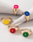 Fashion 8# Alloy Drip Oil Tie-dye Rice Beads Love Flower Ring Set