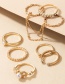Fashion Gold Color Alloy Diamond Pearl Geometric Ring Set