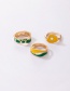 Fashion Color Irregular Geometric Dripping Oil Poached Egg Ring Set