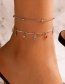 Fashion 3# Alloy Love Chain Rhinestone Tassel Geometric Double Necklace