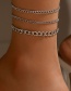 Fashion 6# Alloy Love Chain Rhinestone Tassel Geometric Double Necklace