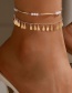 Fashion 4# Alloy Love Chain Rhinestone Tassel Geometric Double Necklace