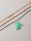 Fashion Gold Color Alloy Color Beads Beaded Tassel Round Bead Chain Multilayer Anklet