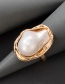 Fashion 2# Irregularly Inlaid Pearl Geometric Ring
