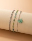 Fashion Silver Alloy Geometric Bead Chain Double Layer Anklet