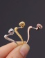 Fashion Rose Gold Color Stainless Steel Thin Rod Serpentine Screw Piercing Earrings