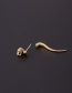 Fashion Rose Gold Color Stainless Steel Thin Rod Serpentine Screw Piercing Earrings