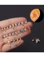 Fashion 4#gold Color Stainless Steel Inlaid Zirconium Thin Rod Piercing Screw Earrings