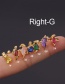 Fashion Gold Color-right Stainless Steel Inlaid Zirconium Screw Rod Dinosaur Earrings