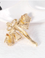Fashion Gold Alloy Diamond Angel Brooch