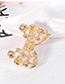 Fashion Gold Color Alloy Diamond Pearl Bow Brooch
