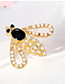 Fashion Gold Alloy Pearl Insect Brooch