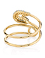 Fashion White Gold-plated Copper And Zirconium Twisted Brooch Ring